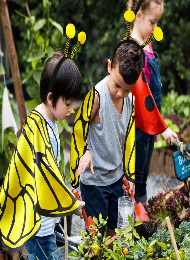 Creatoy Bee-Wings Kids Bumble bee Costume with Antenna Headband Toddler Insect Bug Dress Up for Play Girls Fairy Wings Bee Outfit for Boys Girls Birthday Party Supplies Halloween Favors - Image 4